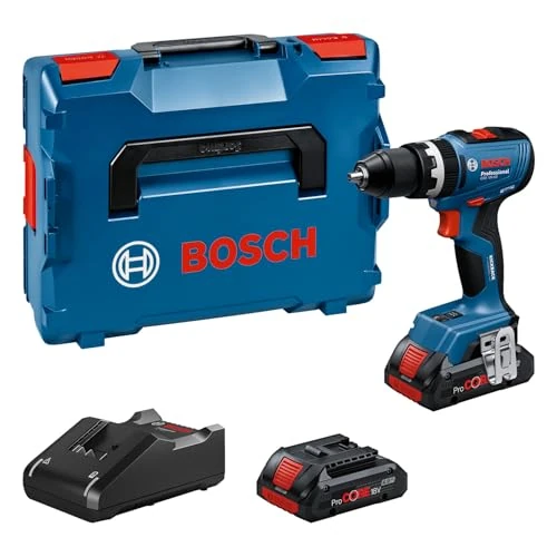 Bosch Professional 18V System GSB 18V-65 Cordless Hammer Drill (brushless Motor, Head Length 175, incl. 2 x ProCORE18V 4.0Ah Batteries, L-BOXX)