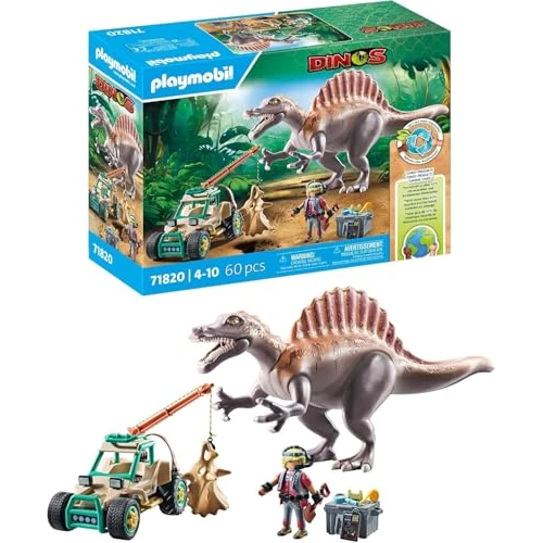 Tijdelijke aanbieding: PLAYMOBIL | Dinos | Spinosaurus Aanval op Dino Opgraving | Dino speelset | Actie speelgoed | Avontuur speelgoed voor kinderen van 4+ | 71820 van 59.99 € naar 40.33 € (33% korting)