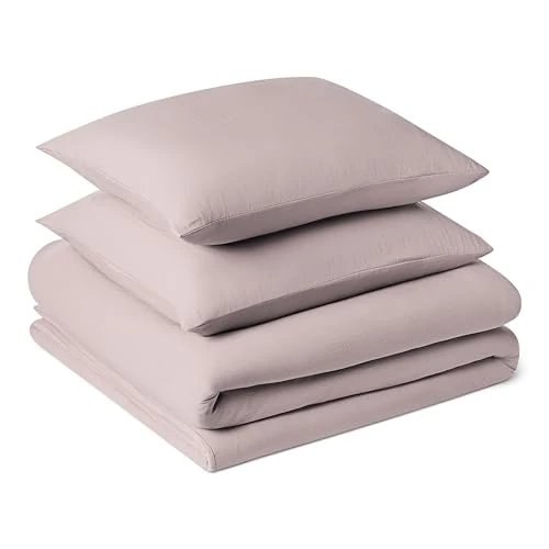 Offerta a tempo: Amazon Basics Set Copripiumino Una Piazza e Mezza in Microfibra Prelavata,Extra Morbido con Effetto Naturale Arricciato,Non Necessita Stiratura,Copripiumino da 200x200 cm e 2 Federe da 80x80 cm, Viola - 9% da 17.73 € a 16.06 €