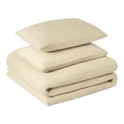 Oferta limitada: Amazon Basics Juego de Funda Nórdica Cama 150/160 de Microfibra Prelavada, Extra Suave con Efecto Arrugado Natural, Funda de edredón 240 x 220 cm y 2 Fundas de Almohada 50 x 80 cm, Beige de 21.73 € a 21.73 € (ahorro 0.00%)