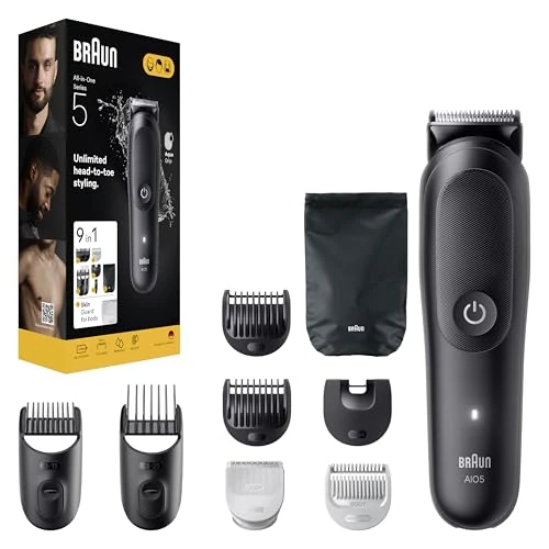 Braun All-in-One Series 5 9 in 1 Grooming Kit Ultra Sharp Blade Body Trimmer AIO5540 Black