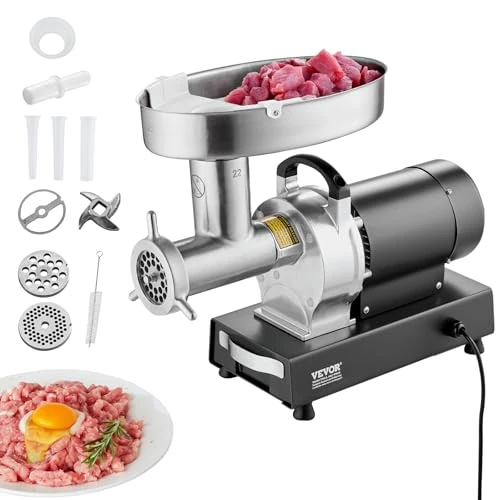 Offerta a tempo: VEVOR Tritacarne Elettrico, Capacità 6,35 kg/min Tritacarne Industriale da Banco con Lama, Piastra di Macinazione, Macchina per Salsicce, Tritacarne Commerciale in Acciaio Inossidabile per Cucina - 0.00% da 453.90 € a 453.90 €