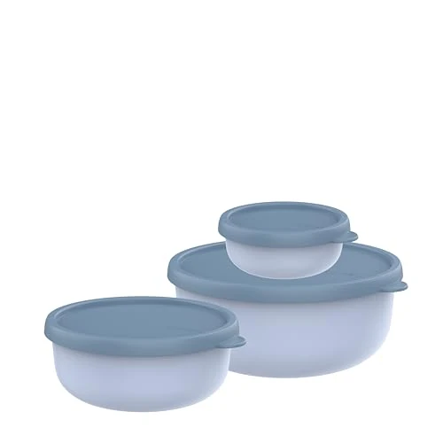 Offerta a tempo: Mepal Set di 3 Contenitori per Microonde Lumina, Contenitori alimenti con coperchio adatti per frigo, freezer, forno a vapore e microonde, 250 + 750 + 1500 ml, Nordic blue - 40% da 10.63 € a 6.40 €