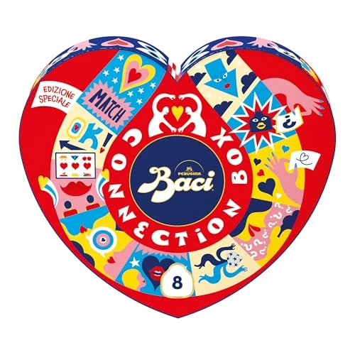 Offerta a tempo: BACI PERUGINA Classico Connection Box Cioccolatini Fondenti ripieni al Gianduia, Scatola Cuore San Valentino 100g - 0% da 5.16 € a 5.16 €