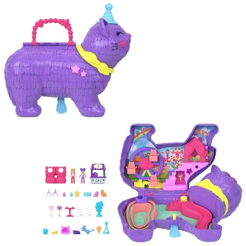 Offerta a tempo: Polly Pocket - Gattino delle Feste, Set pignatta a Tema Festa di Compleanno con Ruota panoramica, Include 2 Mini Bambole, Cuccioli e 23 Accessori a Sorpresa, Giocattolo per Bambini, 4+ Anni, JFT90 - 32% da 21.97 € a 14.99 €