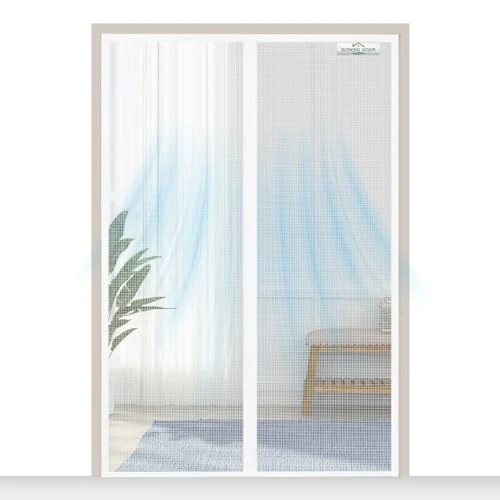 Oferta limitowana: SCREEN DOOR Moskitiera na drzwi balkonowe, 150 x 240 cm, wysokiej jakości magnetyczna moskitiera na drzwi, ochrona przed owadami, łatwy montaż – biała z 47.39 zł na 47.39 zł (oszczędź 0.00%)