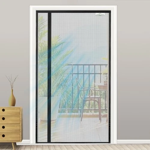 Offerta a tempo: SCREEN DOOR Zanzariera Magnetica per Porta 120x220cm | Zanzariera Reversibile con Apertura a Sinistra/Destra, Accesso Facile, Protezione Insetti – Nero - 45% da 29.29 € a 15.99 €