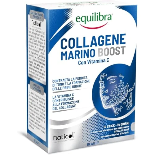 Offerta a tempo: Equilibra Collagene Marino Idrolizzato Boost Naticol 2500mg, 14 Stick - 30% da 19.90 € a 13.90 €