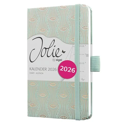Offerta a tempo: SIGEL J6356 Agenda settimanale Jolie 2026-1 anno - circa A6 - Mystic Aquamarin - 2 pagine = 1 settimana - copertina rigida - 80 g/m² - azzurro - 174 p. - certificazione FSC - 42% da 12.81 € a 7.45 €