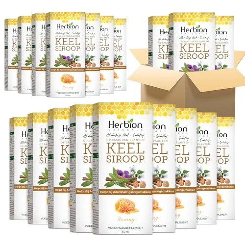 Herbion Naturales jarabe de garganta con miel - 150 mL - fórmula sedante suave (24 jarabes en una caja)