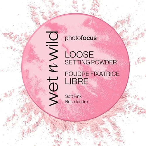 Wet n Wild Photo Focus Loose Setting Powder, Seidiges Gewichtsloses Fixierpuder zum Fixieren, Mattieren, Öl absorbieren und Backen, Weicher Fokus-Effekt, Soft Pink, 20g