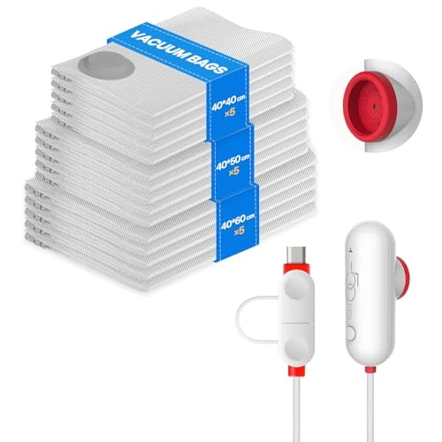 Limited offer: Vacbird Vacuum Storage Bags, 8 Pack Reusable Space Saver Bags with Electric Air Pump for Clothes from 16.99 EUR to 16.99 EUR (save 0%)