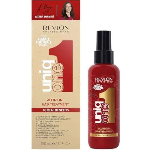 REVLON PROFESSIONAL UniqOne All in One Protector Térmico Pelo, Hidratación Profunda Cabello, Tratamiento en Spray sin Aclarado, Desenredante Pelo Mujer, 150 ml