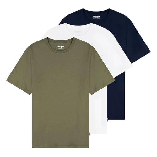 Offerta a tempo: WRANGLER - T Shirt Uomo - Vestibilità Regular - 3 Pack Tee - 56% da 59.95 € a 26.29 €
