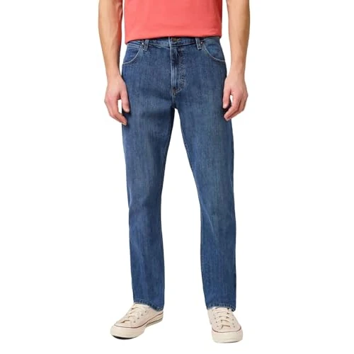 Begrenztes Angebot: Wrangler Herren Jeans Straight - Mid Waist - Regular Fit - Blau Schwarz W30-W44 von 49.99 EUR auf 42.99 EUR (Rabatt 14%)