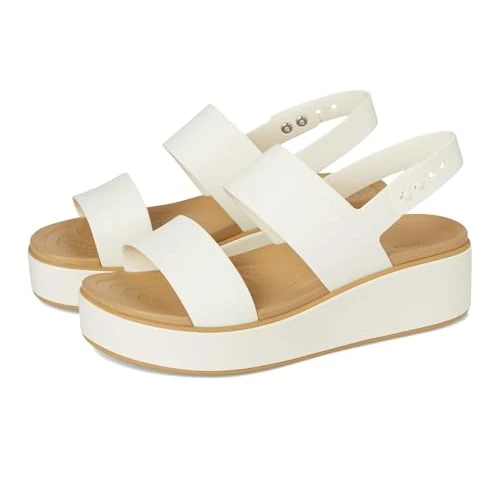 Oferta limitada: Crocs Brooklyn Low Wedges Sandalias de plataforma para mujer, Tiza bronceada, 42/43 EU de 31.91 € a 31.91 € (ahorro 0.00%)