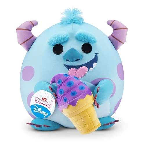 Snackles Disney, peluche da 35 cm di ZURU, peluche con accessorio snack(SULLEY)