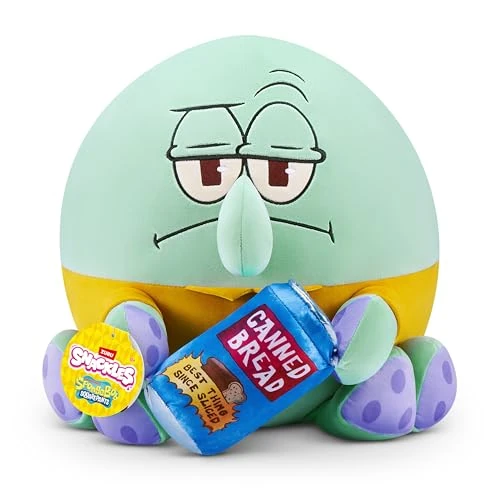 Snackles Licensed Character-Series 1-Spongebob Kanciastoporty pluszowe 14" Sqiudward & Canned Bread, 77706D