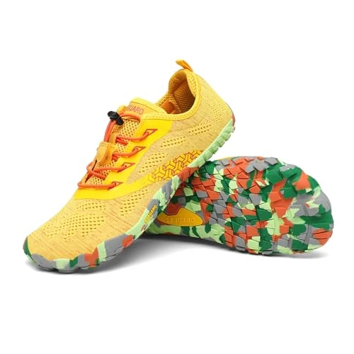 Oferta limitada: SAGUARO Mujer Hombre Zapatillas Barefoot Minimalista Respirable Calzado Minimalista Zapatos Barefoot Zapatillas de Trail RunningAmarillo,Gr.43 de 45.99 € a 23.99 € (ahorro 48%)
