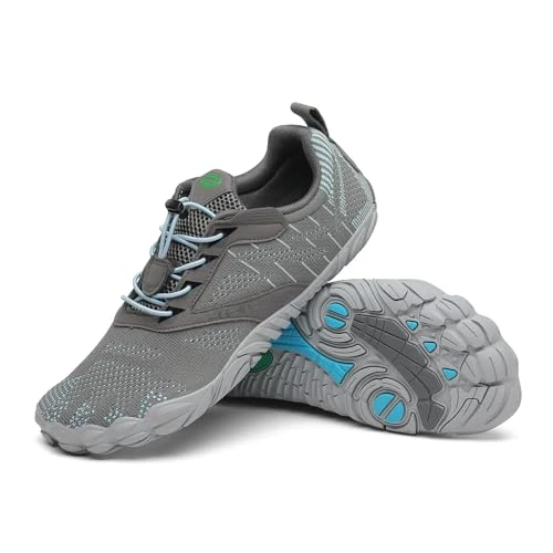 Offerta a tempo: SAGUARO Barefoot Shoes Uomo Donna Scarpe Barefoot Minimaliste Scarpe a Piedi Nudi Traspiranti Scarpette Trail Running Grigio Francese,Gr.48 - 20% da 45.99 € a 36.79 €