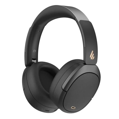 Edifier W80 Cuffie Over-Ear con Cancellazione Attiva del Rumore a -49 dB, LDAC Hi-Res Wired & Wireless, Chiamata Chiara con IA, Ricarica Rapida, Connessione Multipoint, Bluetooth V5.4 - Nero