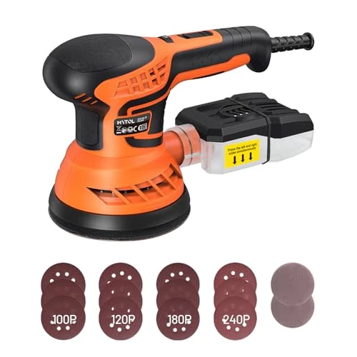 Offre limitée : MYTOL Ponceuse Excentrique 350W, 7 Vitesses Variables, 14pcs de Papier de Verre (2 Papiers de Verre sans Poussière)et Dépoussiéreur, 6000-13000 U/min, 125MM Ponceuse Orbitale pour le ponçage/polissage de 42.99 € à 42.99 € (0.00% de remise)