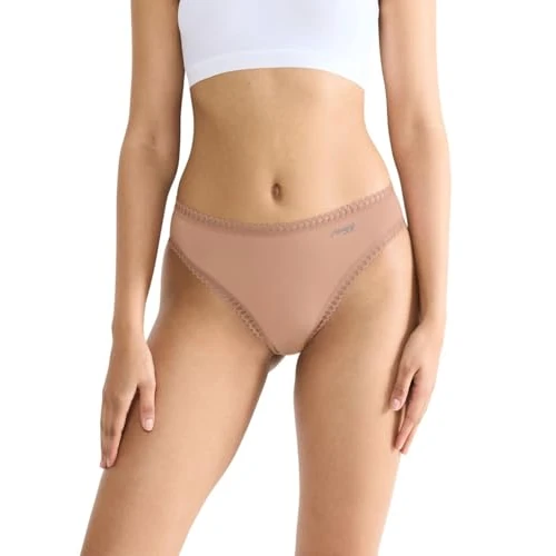 Sloggi Women's GO Crush High Leg C3P Briefs, Cameo Brown, M (Pack of 3), Cameo Brown, M