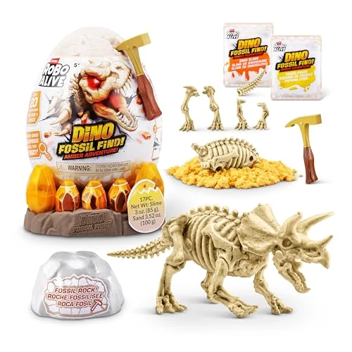 Limited-time offer: Robo Alive Fossil Find Amber Adventure (Triceratops) by ZURU, Surprise Unboxing and Dinosaur Toy for Boys from 14.95 £ to 14.95 £ (save 0.00%)