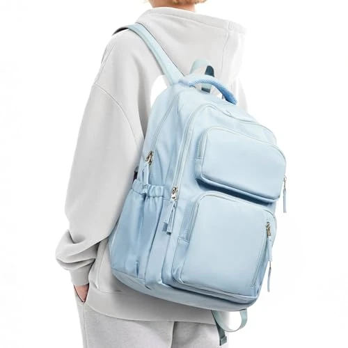 sikazan Plecak do szkoły, plecak szkolny dla nastolatków, plecak univcersität, torba szkolna damska, na co dzień, B3-jasny niebieski