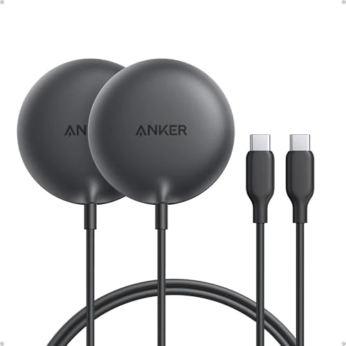 Offerta a tempo: Anker Caricatore Wireless iPhone Magnetico 15W, Certificato Qi2 Pad di Ricarica Wireless Compatibile con MagSafe, per iPhone 17 Pro Max/Serie 16-12, AirPods e Altri(2 pack Adattatore non Incluso) - 26% da 34.99 € a 25.99 €