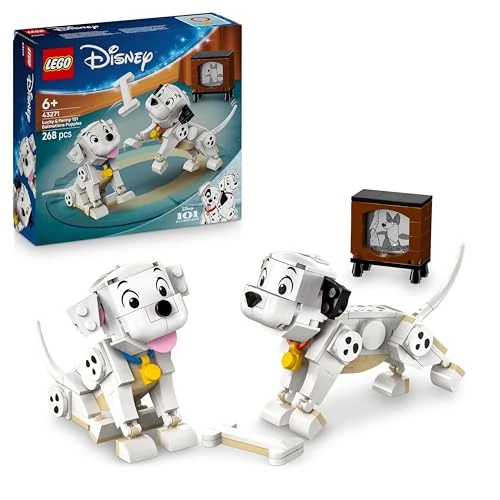 Offre limitée : LEGO ǀ Disney Lucky et Penny, Les Chiots des 101 Dalmatiens - Jouet & Décoration Intérieure - Figurines d'animaux avec Tête, Jambe & Queue Mobiles - Os & TV - Cadeau pour Fille dès 6 Ans 43271 de 24.99 EUR à 16.90 EUR (remise 32%)