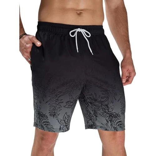Oferta limitada: Arcweg Shorts de Baño Largos para Hombre - Secado Rápido, Múltiples Bolsillos, Ideales para Playa, Natación y Surf (Negro Gris Degradado) L de 27.99 € a 17.09 € (ahorro 39%)