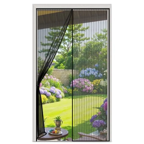 Fly Screen Balcony Door, 120 x 240 cm, Reinforced Magnetic Fly Screen Door, Free Insect Protection Balcony Door, Used for Balcony, Living Room, Patio Doors and Curtains, Fly Screen Magnet