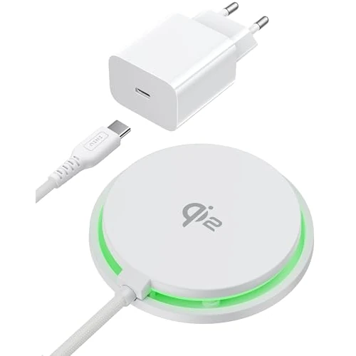 Offre limitée : INIU Chargeur Induction iPhone Blanc, 15W Chargeur Rapide Certifié Qi2 Compatible Mag-Safe, Chargeur sans Fil pour iPhone 16 Pro 15 14 13 12 Plus, avec Câble USB-C et Adaptateur Inclus de 23.99 € à 23.99 € (0.00% de remise)