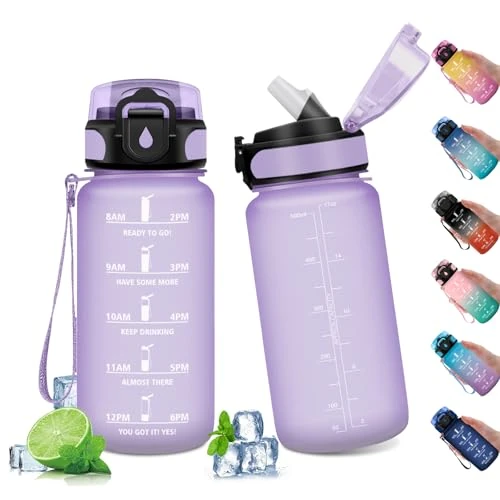 Offre limitée : Gourde 500ml, Gourde Sport avec Paille, Bouteille de Motivation, Bouteille d'eau Sport Étanche, Bouteille Reutilisable, Gourde pour 1 Journee, Bouteille d'eau pour Enfant, Randonnée, Sport, Yoga de 10.31 EUR à 10.31 EUR (remise 0%)