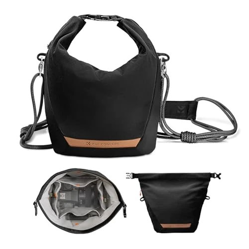 Offerta a tempo: K&F CONCEPT Borsa Foto Tracolla 2in1 Pelle Vera 32cm Giallo - 17% da 39.99 € a 33.24 €
