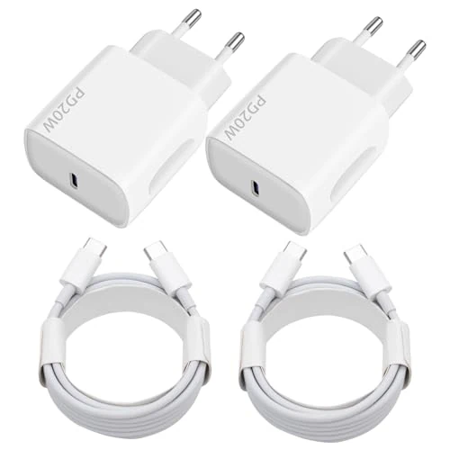Adapter USB C 20 W, 2 x 2 m, kabel do szybkiego ładowania, ładowarka USB C, ładowarka USB C, wtyczka sieciowa