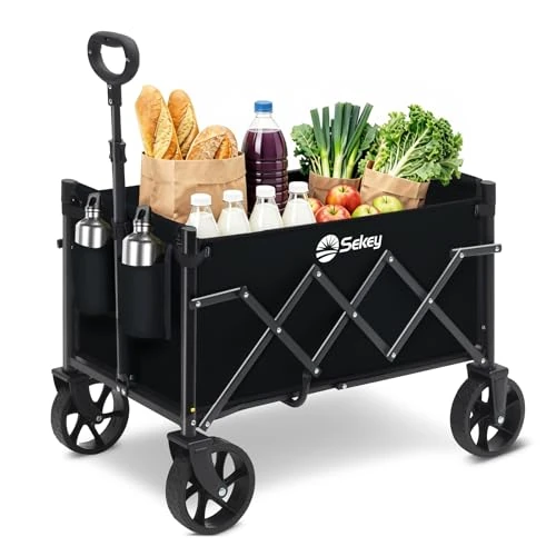 Offre limitée : Sekey Chariot Pliable 60L 80 kg Capacité Compact Léger pour Courses et Poignée Réglable Mini 4029, Noir de 49.99 € à 49.99 € (0.00% de remise)