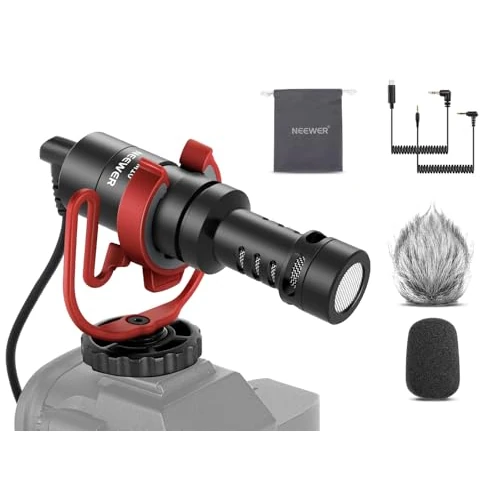 Zeitlich begrenztes Angebot: NEEWER VM10 Plug & Play Kamera Vlog Mikrofon, Mini Supernieres Microphone | 20-20KHz, kompatibel mit Sony Canon Nikon iPhone Samsung Android Tablet Mac, 3,5mm TRS, USB C OTG, Shock Halterung Windschutz von 36.68 € auf 36.68 € 