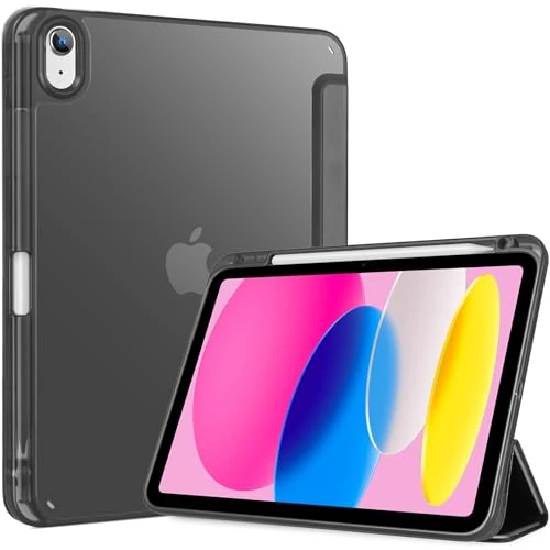 ProCase Cover iPad 11 Generazione A16 11 Pollici 2025/iPad 10 Generazione 10,9 Pollici 2022,Custodia con Portapenna Auto Sonno/Veglia A2696 A2757 A2777 A3354 A3355 A3356-Tutto Nero