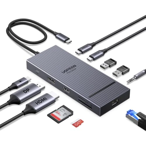 Offerta a tempo: UGREEN Revodok Pro 2111 Hub USB C 11 in 1 Docking Station Doppio Display - 35% da 69.99 € a 45.49 €