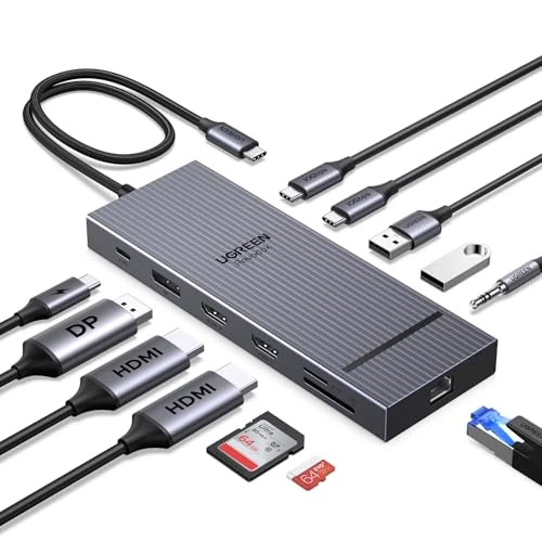 Offerta a tempo: UGREEN Revodok Pro 3121 Hub USB C 12 in 1 Docking Station Triplo Display - 33% da 79.99 € a 53.99 €