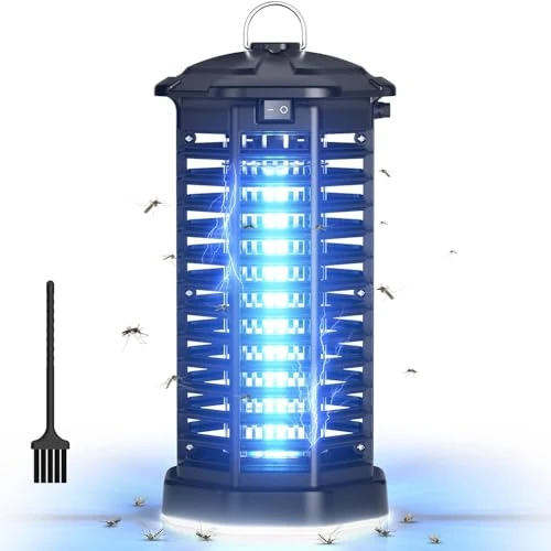 YISSVIC 4200V 15W Mosquito Killer Lamp, UV Mosquito Trap with LED Light, IPX4 Waterproof for Indoor and Outdoor with Hook and Cleaning Brush