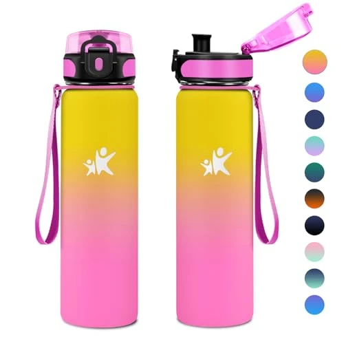Offre limitée : KollyKolla Bouteille Isotherme 500ml, Bouteille Isotherme en Acier Inoxydable, Gourde Inox sans BPA, Réutilisable, Gourde Isotherme pour Enfant, École, Bureau, Outdoor, Sport, Gym de 17.99 € à 17.99 € (0.00% de remise)