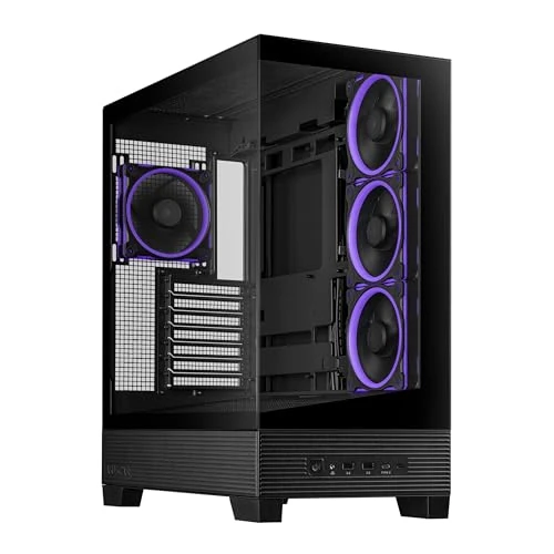 ASUS A31 PLUS TG ARGB BLACK Case ATX, Supporta Schede Madri con Connettori Nascosti, Radiatori da 360 mm e Schede Grafiche da 380 mm, 4 Ventole ARGB Preinstallate, Nero