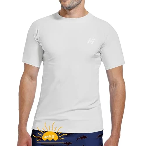 MEETWEE Herren Rash Guard Rash Vest Männer Langarm/Kurzarm UV Schutz T-Shirt Tops UPF 50+ Schnelltrocknend für Schwimmen Surfen Wassersport