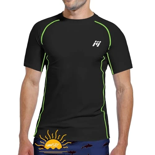 Offerta a tempo: MEETWEE Maglietta da Uomo Rash Guard Rash Vest da Uomo a Maniche Lunghe,Protezione UV UPF 50+,ad Asciugatura Rapida,per Nuoto,Surf,Sport Acquatici - 19% da 18.99 € a 15.41 €