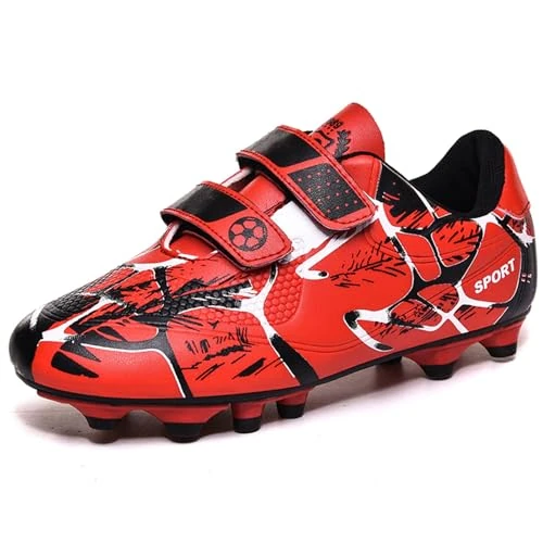 Offerta a tempo: BAODLE Scarpe da Calcio Ragazzi FG/AG Professionale All'aperto Calcio da Scarpe Ragazzo Allenamento TF Bambini Teenage Scarpe Calcetto Traspirante Rosso EU 38 - 36% da 25.99 € a 16.57 €
