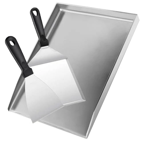 AIKVIGSS Hamburgerset professionele hamburgerset met hamburgerpers, groot grillopzetstuk en spatel, 3-delige roestvrijstalen grillaccessoires voor pattie, teppanyaki, bar