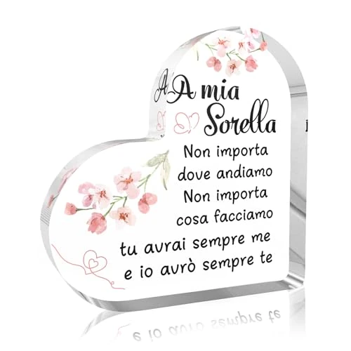 Idee Regalo Sorella Compleanno,Regalo per Sorella,Regalo Natale Sorella,Regali per Sorella,Regali Sorella Originali,Regalo Donna Compleanno,Regalo Regali San Valentino,Targa Acrilica,Regalo Ragazza